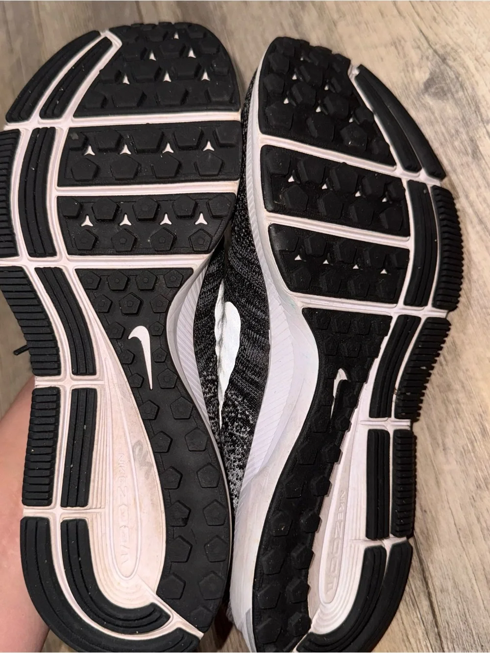 Nike Kids Black and Gray Flyknit High-Top Sneakers with White Swoosh